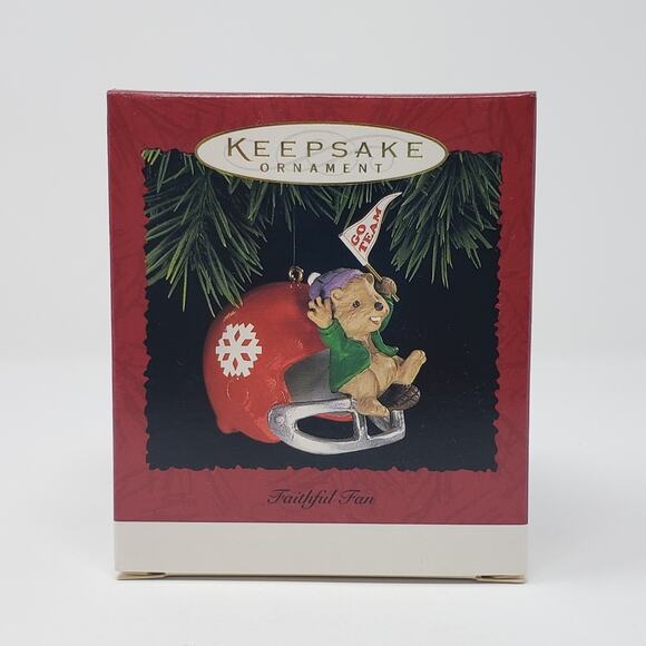1995 Hallmark Faithful Fan Handcrafted Keepsake Holiday Christmas Ornament. - Picture 1 of 7